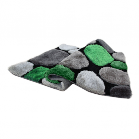 Szőnyeg, zöld/szürke/fekete, 80x150, PEBBLE TYP 1
