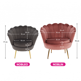 Fotel Art-deco stílusban, rózsaszín Velvet anyag/gold króm-arany, NOBLIN Fotel Art-deco stílusban, rózsaszín Velvet anyag/gold króm-arany, NOBLIN