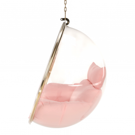 Függő fotel, átlátszó/arany/rózsaszín, BUBBLE TYP 1
