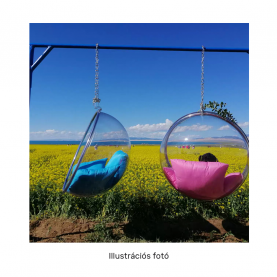 Függő fotel, átlátszó/arany/rózsaszín, BUBBLE TYP 1