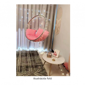 Függő fotel, átlátszó/arany/rózsaszín, BUBBLE TYP 1