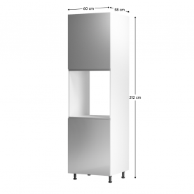 Élelmiszer szekrény, fehér/szürke extra magasfényű, bal, AURORA D60P