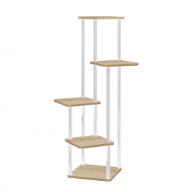 Fém virágállvány, fehér/sonoma tölgy, ADITE Fém virágállvány, fehér/sonoma tölgy, ADITE