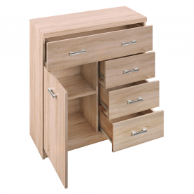 Komód 1D4S, sonoma tölgy, TOPTY TYP 20