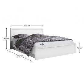 Ágy tárhellyel, 160x200, fehér, JESI