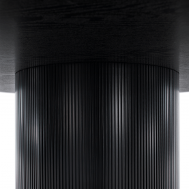 Étkezőasztal, fekete, átmérő 120 cm, MAHIR TYP 2