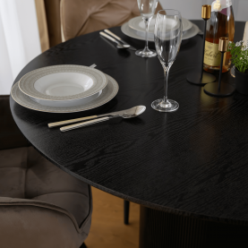 Étkezőasztal, fekete, átmérő 120 cm, MAHIR TYP 2