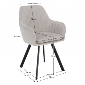 Design fotel, bézses szürke Velvet szövet, AURIL Design fotel, bézses szürke Velvet szövet, AURIL