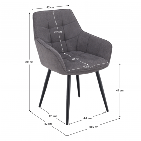 Design fotel, szürke/fekete, MARKEN Design fotel, szürke/fekete, MARKEN