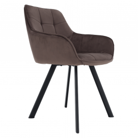 Design fotel, szürkésbarna Velvet/fekete, PETIN Design fotel, szürkésbarna Velvet/fekete, PETIN