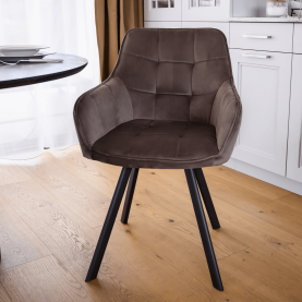 Design fotel, szürkésbarna Velvet/fekete, PETIN Design fotel, szürkésbarna Velvet/fekete, PETIN