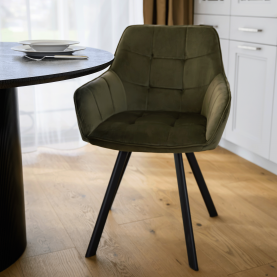 Design fotel, zöld Velvet/fekete, PETIN Design fotel, zöld Velvet/fekete, PETIN