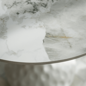 Dohányzóasztal, fehér márvány/acél, EBREL Dohányzóasztal, fehér márvány/acél, EBREL