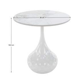 Dohányzóasztal, fehér márvány/acél, EBREL Dohányzóasztal, fehér márvány/acél, EBREL