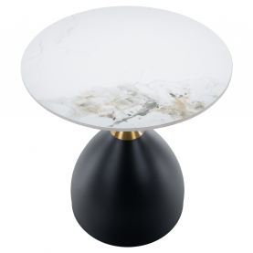Dohányzóasztal, fehér márvány/fekete/arany, acél, ODIS Dohányzóasztal, fehér márvány/fekete/arany, acél, ODIS