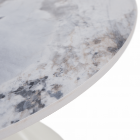 Dohányzóasztalok, 2 db-os szett, fehér márvány/fehér/arany, acél, MABUZ Dohányzóasztalok, 2 db-os szett, fehér márvány/fehér/arany, acél, MABUZ