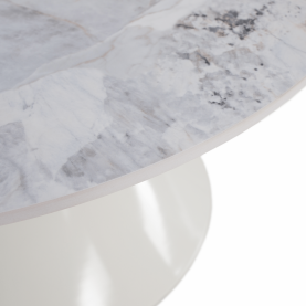 Dohányzóasztalok, 2 db-os szett, fehér márvány/fehér/arany, acél, MABUZ Dohányzóasztalok, 2 db-os szett, fehér márvány/fehér/arany, acél, MABUZ