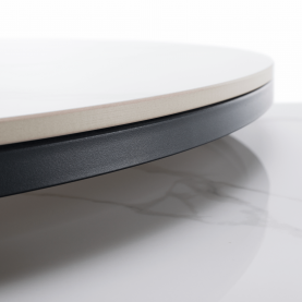 Dohányzóasztalok, 2 db-os szett, fehér márvány/fekete acél, LASTRO Dohányzóasztalok, 2 db-os szett, fehér márvány/fekete acél, LASTRO