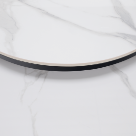 Dohányzóasztalok, 2 db-os szett, fehér márvány/fekete acél, LASTRO Dohányzóasztalok, 2 db-os szett, fehér márvány/fekete acél, LASTRO