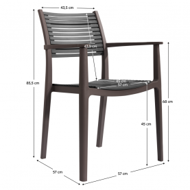 Rakásolható szék, barna/szürke, HERTA Rakásolható szék, barna/szürke, HERTA