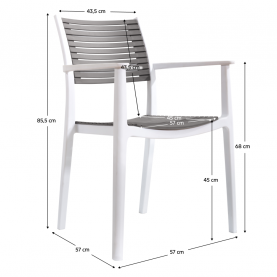 Rakásolható szék, fehér/szürke, HERTA Rakásolható szék, fehér/szürke, HERTA