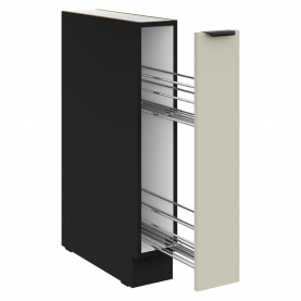 Alsó szekrény kihúzható kosárral, cashmere/fekete, ARAKA 15 D CARGO BB Alsó szekrény kihúzható kosárral, cashmere/fekete, ARAKA 15 D CARGO BB