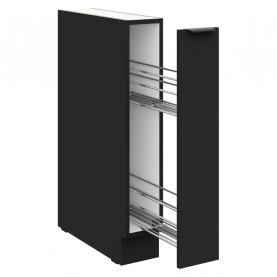 Alsó szekrény kihúzható kosárral, fekete, SIBER 15 D CARGO BB