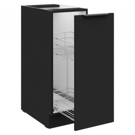 Alsó szekrény kihúzható kosárral, fekete, SIBER 30 D CARGO BB