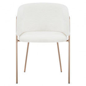 Design étkezőszék, fehér Ivory/rose gold króm rózsaszín, ADIMAR