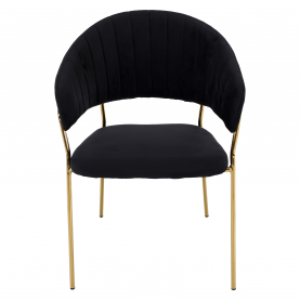 Design étkezőszék, fekete Velvet szövet/gold króm arany, DASMIN TYP 1 Design étkezőszék, fekete Velvet szövet/gold króm arany, DASMIN TYP 1