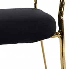Design étkezőszék, fekete Velvet szövet/gold króm arany, DASMIN TYP 1 Design étkezőszék, fekete Velvet szövet/gold króm arany, DASMIN TYP 1