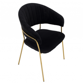 Design étkezőszék, fekete Velvet szövet/gold króm arany, DASMIN TYP 1 Design étkezőszék, fekete Velvet szövet/gold króm arany, DASMIN TYP 1