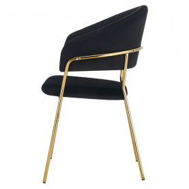 Design étkezőszék, fekete Velvet szövet/gold króm arany, DASMIN TYP 1