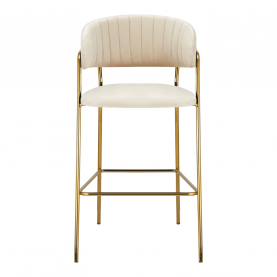 Design bárszék, bézs Velvet szövet/gold króm arany, DASMIN TYP 2