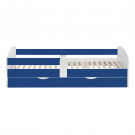 Ágy ráccsal és tárolóhellyel 90x200, fehér/kék, COCOLINO Ágy ráccsal és tárolóhellyel 90x200, fehér/kék, COCOLINO