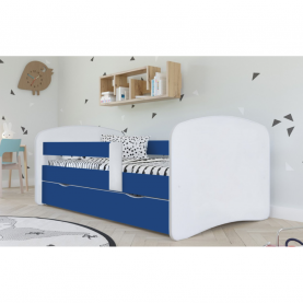 Ágy ráccsal és tárolóhellyel 90x200, fehér/kék, COCOLINO Ágy ráccsal és tárolóhellyel 90x200, fehér/kék, COCOLINO