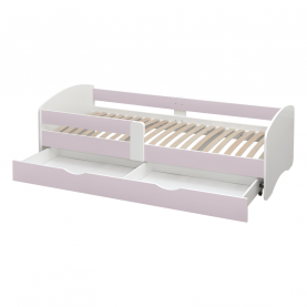 Ágy ráccsal és tárolóhellyel 90x200, fehér/rózsaszín, COCOLINO Ágy ráccsal és tárolóhellyel 90x200, fehér/rózsaszín, COCOLINO