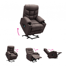 Állítható masszázs fotel, barna, HUDSON Állítható masszázs fotel, barna, HUDSON