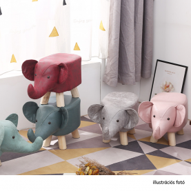 Elefánt alakú zsámoly, szürke/természetes, BALBO Elefánt alakú zsámoly, szürke/természetes, BALBO