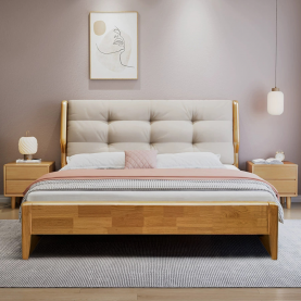 Franciaágy, 160x200, masszív fa, természetes, FLORENCIA