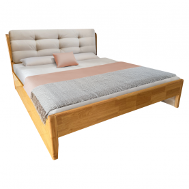 Franciaágy, 160x200, masszív fa, természetes, FLORENCIA