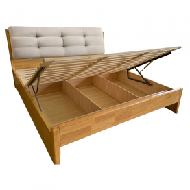 Franciaágy, 180x200, masszív fa, természetes, FLORENCIA