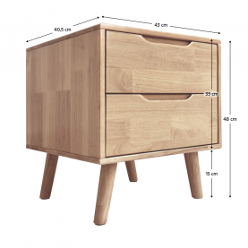 Éjjeliszekrény, masszív fa, természetes, BRUNI Éjjeliszekrény, masszív fa, természetes, BRUNI