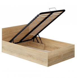 Ágy fém ráccsal és tárolóhellyel, 120x200, sonoma tölgy, DOLI Ágy fém ráccsal és tárolóhellyel, 120x200, sonoma tölgy, DOLI