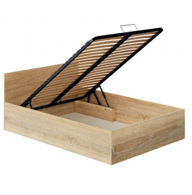 Ágy fém ráccsal és tárolóhellyel, 140x200, sonoma tölgy, DOLI Ágy fém ráccsal és tárolóhellyel, 140x200, sonoma tölgy, DOLI