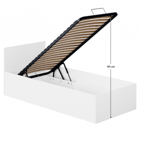 Ágy fém ráccsal és tárolóhellyel, 90x200, fehér, DOLI Ágy fém ráccsal és tárolóhellyel, 90x200, fehér, DOLI