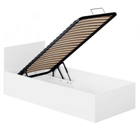 Ágy fém ráccsal és tárolóhellyel, 90x200, fehér, DOLI Ágy fém ráccsal és tárolóhellyel, 90x200, fehér, DOLI