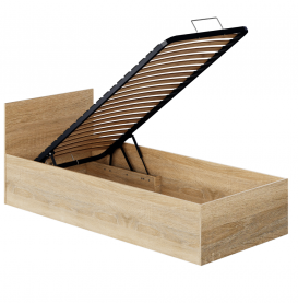 Ágy fém ráccsal és tárolóhellyel, 90x200, sonoma tölgy, DOLI Ágy fém ráccsal és tárolóhellyel, 90x200, sonoma tölgy, DOLI