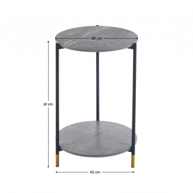 Dohányzóasztal, szürke márvány/fekete, GAJAR Dohányzóasztal, szürke márvány/fekete, GAJAR