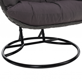 Függő dupla fotel, fekete/szürke/sötétszürke, DAKAN NEW Függő dupla fotel, fekete/szürke/sötétszürke, DAKAN NEW